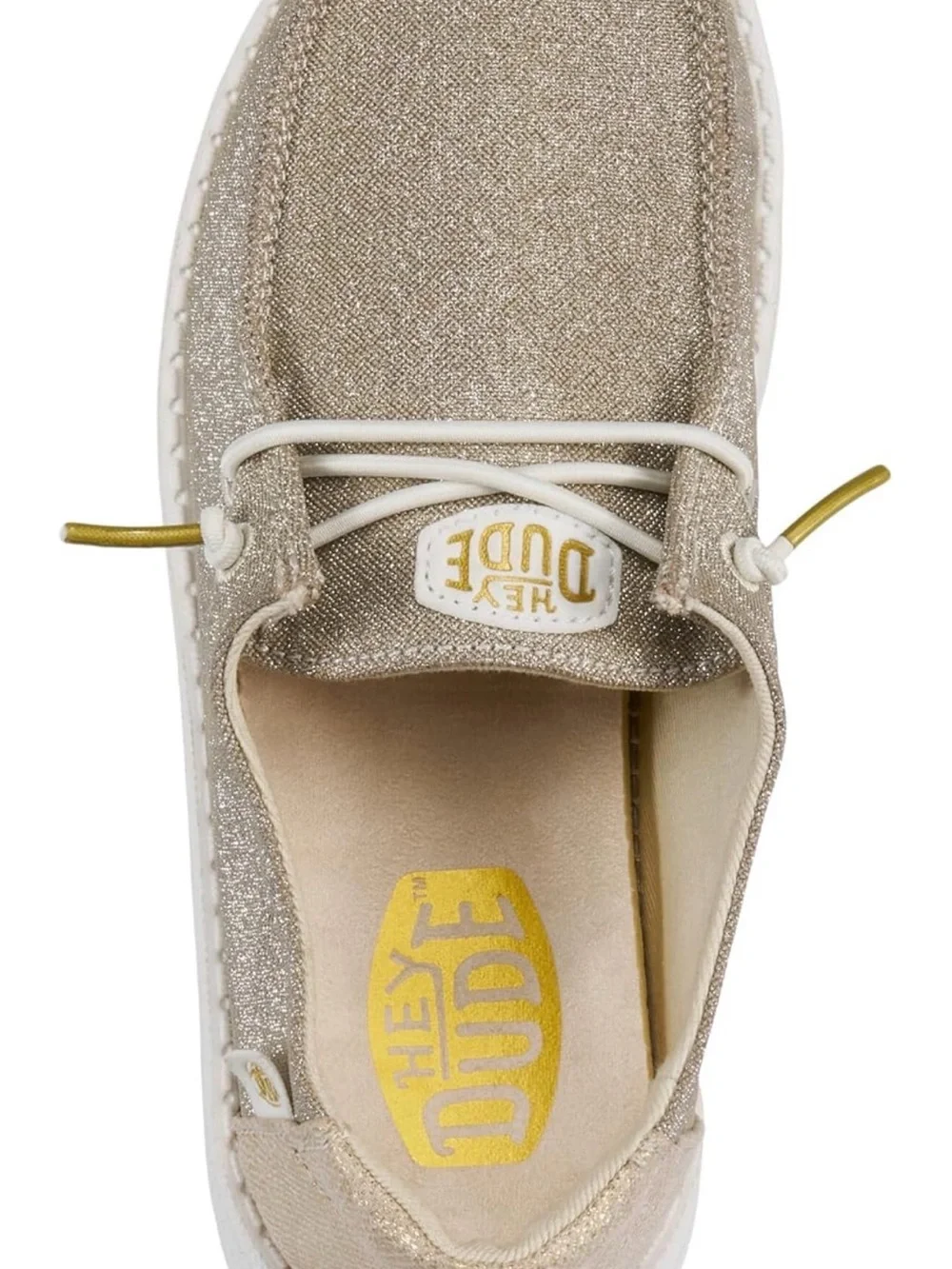 HEYDUDE Wendy Girls Metallic Sparkle Gold Glitter J2 NEW WITH TAG